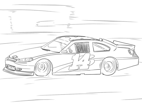 Tony Stewart Nascar Car Coloring Page